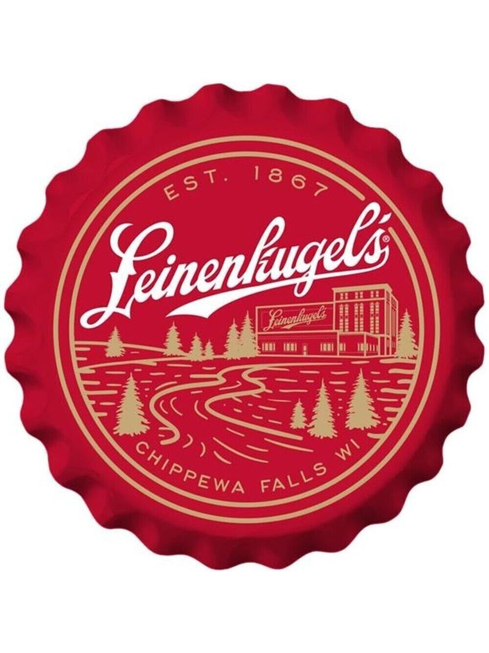 Leinenkugels Beer Metal Bottle Cap Sign Garage Shop Bar Man Cave Outdoor LARGE